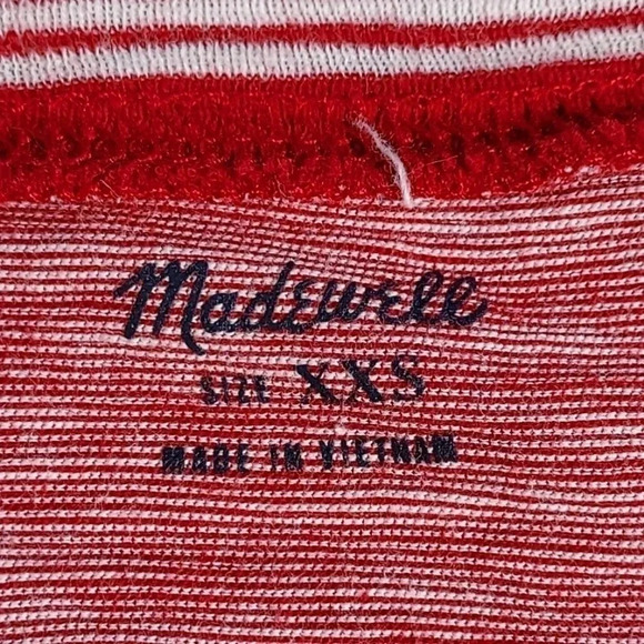 Madewell Striped Red & White Womens Blouse XXS - Picture 8 of 10